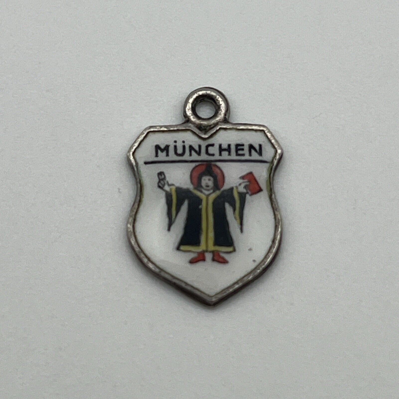 Vintage Silver And Enamel Travel Shield Charm Of Munich Germany